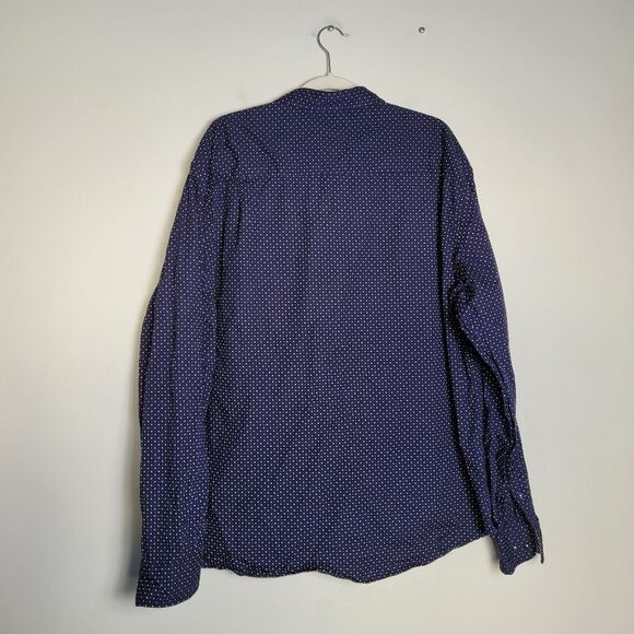 Gentlemen's Outfitters Button Up Shirt Navy White Checked Dapper Formal Size 2X - Picture 5 of 7